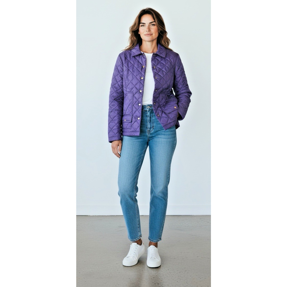 J McLaughlin Purple Quilted Jacket - Size Medium